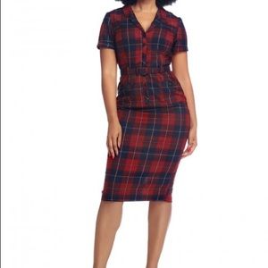 EUC Collectif Ginsberg Check Caterina Pencil Dress